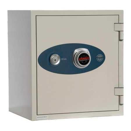 Phoenix Safe International Phoenix Safe Olympian Key & Combination Dual Control Fire Resistant Safe 1.3 cu ft, Off-White, Steel 1223W